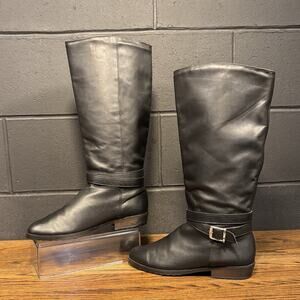 Vintage Santana Canada Black Leather Knee High Riding Boots Women’s 10.5